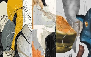 抽象艺术色彩画作背景墙 