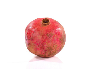 鲜红饱满的单个成熟石榴