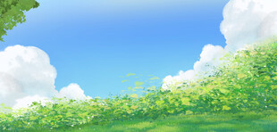 绿野蓝天风景图