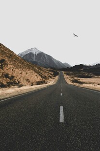 荒漠公路延伸向远方