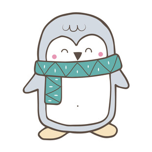 戴围巾的可爱小企鹅