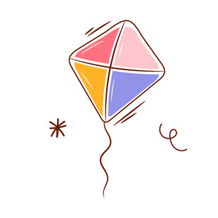彩色菱形风筝插画