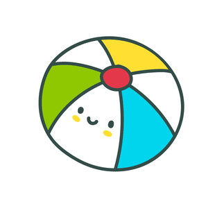 可爱卡通沙滩球形象