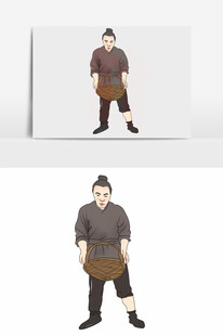 古代男性角色3D模型展示