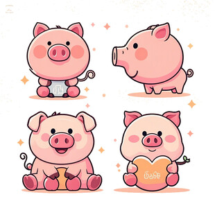 卡通小猪简笔画