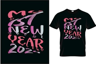 新年2024T恤设计图案