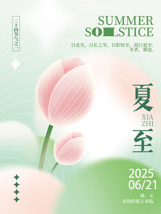 夏至时节粉色荷花海报