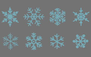 蓝色雪花图案集合