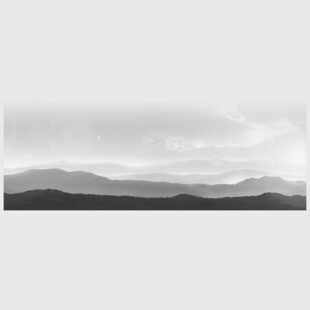 黑白远山风景图