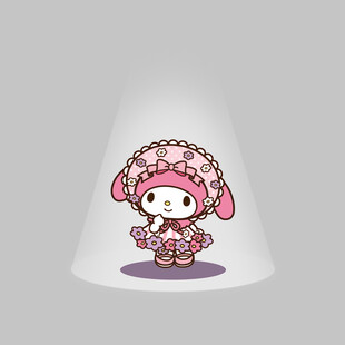 可爱花朵装扮的卡通女孩形象