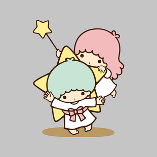 可爱双马尾女孩与星星