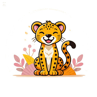 猎豹卡通简笔画