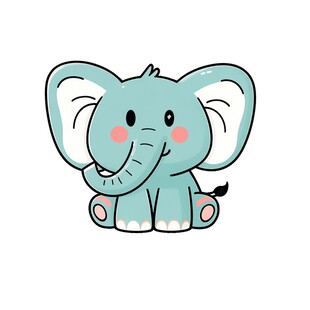 小象卡通简笔画