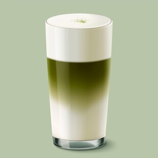 分层抹茶拿铁饮品图