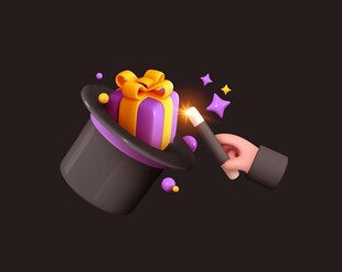 魔法帽中变出多彩礼物
