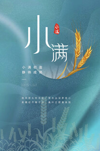 小满时节麦穗插画