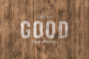 木质背景logo样机