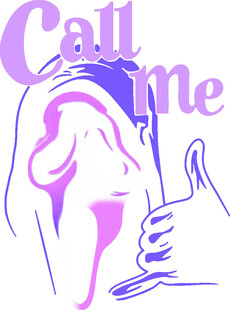 打电话手势插画图案设计