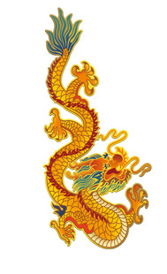 中式刺绣金龙图案