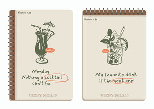 线圈本美食素描画 