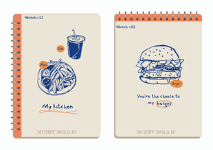 线圈本薯条汉堡 装饰画