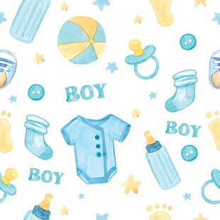 可爱男宝宝婴儿用品图案