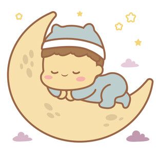 睡在月亮上的可爱宝宝