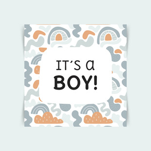 男孩诞生主题装饰图案