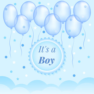 蓝色男孩主题气球装饰