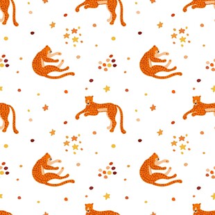橙色猫咪图案背景纹理