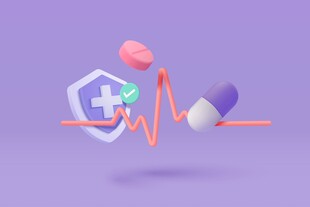 医疗元素与心跳线创意组合