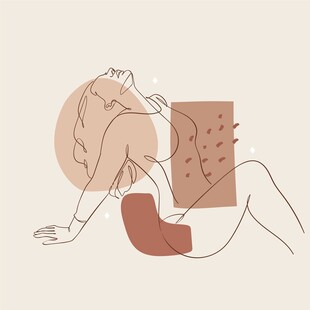 女性线条艺术插画