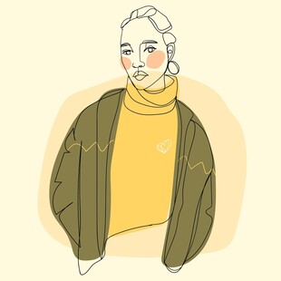 时尚穿搭的短发女性形象