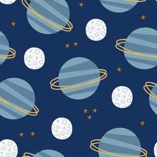 梦幻星球宇宙无缝图案