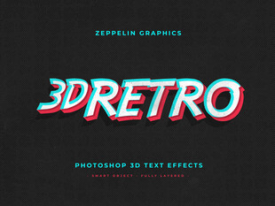 复古3D风格字体设计