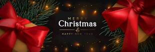 圣诞装饰红蝴蝶结与松枝