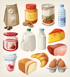 多样食品杂货展示