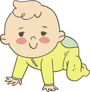 爬行的可爱小宝贝