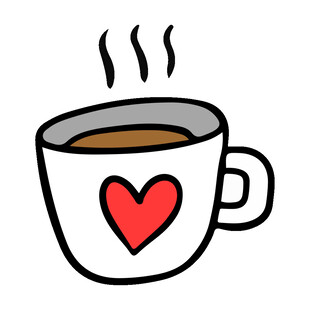 爱心咖啡杯插画
