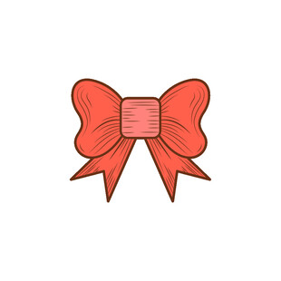 红色蝴蝶结插画