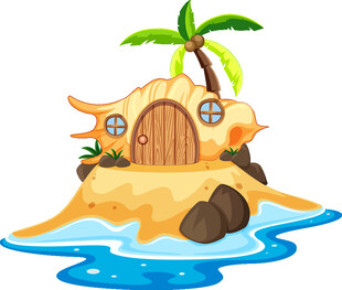 海岛小屋梦幻的海边家园