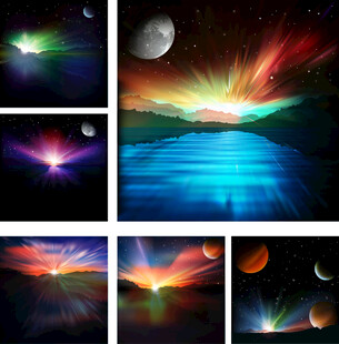 梦幻绚丽星空风景