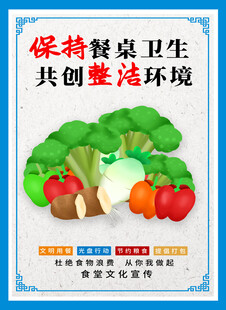 保持餐桌卫生宣传海报