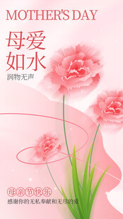 母亲节粉色康乃馨插画