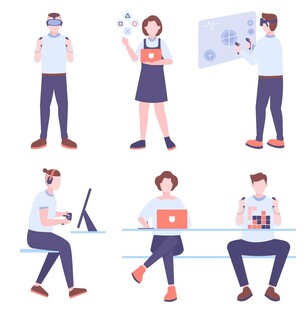 多样办公场景人物插画