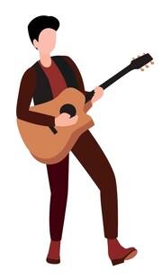 弹吉他的时尚男士