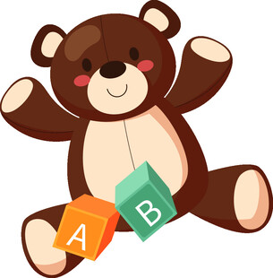小熊与字母积木玩具