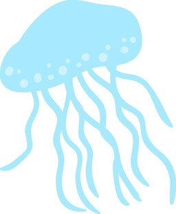 蓝色水母插画