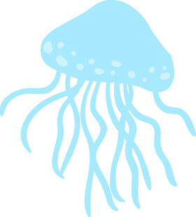 蓝色水母插画