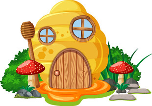 童话风蘑菇小屋场景